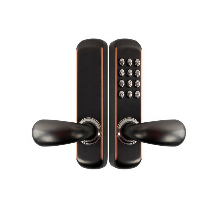 Outdoor Mechanical Push Button Pin Code Door Lock Keypad Courtyard Patio Double Side Smart Lock Door