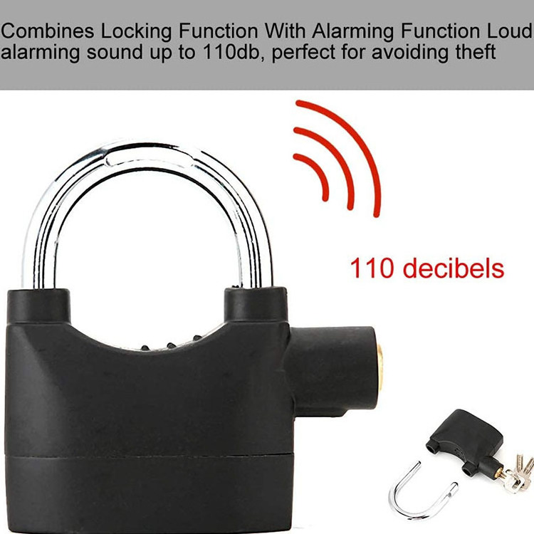 Safety 110db Door Alarm Padlock Anti-theft Waterproof Motorcycle Siren Safety Padlock Lock