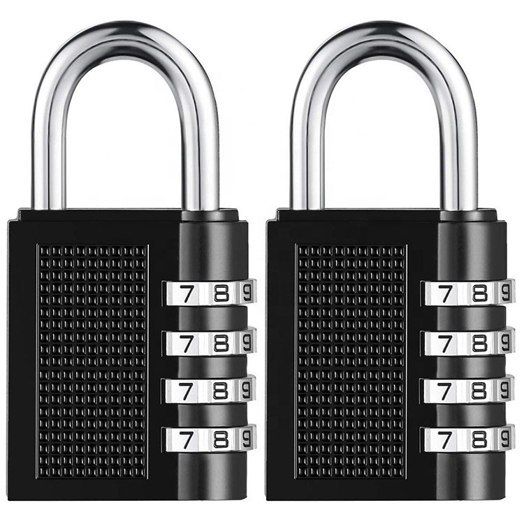 Combination Padlock 4 Digital Combination Lock Security Padlock and School Zinc Alloy Lock