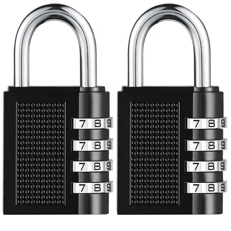 Combination Padlock 4 Digital Combination Lock Security Padlock and School Zinc Alloy Lock