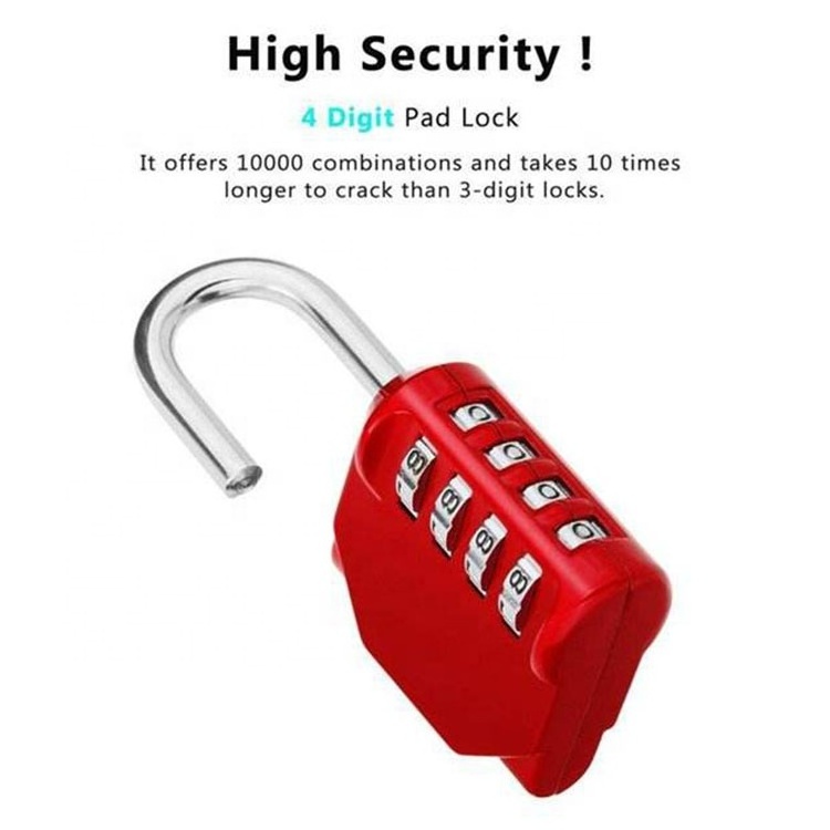 Colorful 4 Digit Number Code Mini Password Lock Combination 4 Digit Number Code Padlocks