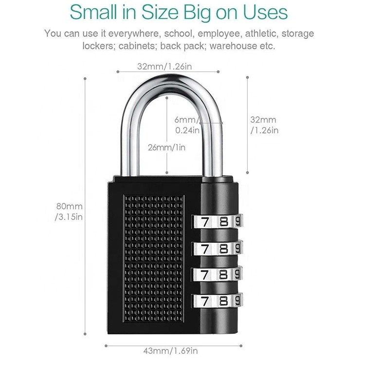 Luggage Locks 4 Digit Combination Keyed Alike Suitcase Lock Zinc Alloy Travel Factory Padlock