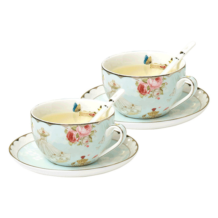 New Design Luxury British Bone China Ceramic Heat- Resistant Glass Filtering Flower Tea Cup Set Transparent Transparent Teapot