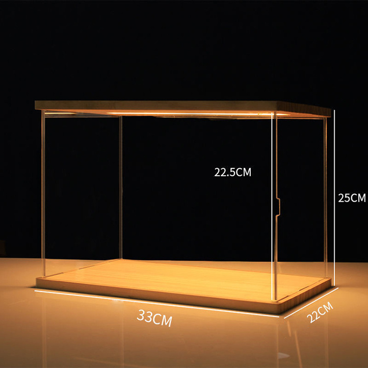 Factory Hiqh Quality Dust-proof Acrylic Storage Display Stand Hand-held Box Shelf Transparent Light Display Box