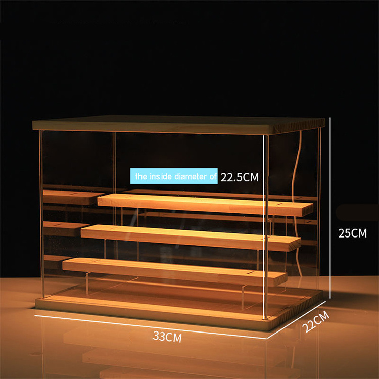 Factory Hiqh Quality Dust-proof Acrylic Storage Display Stand Hand-held Box Shelf Transparent Light Display Box