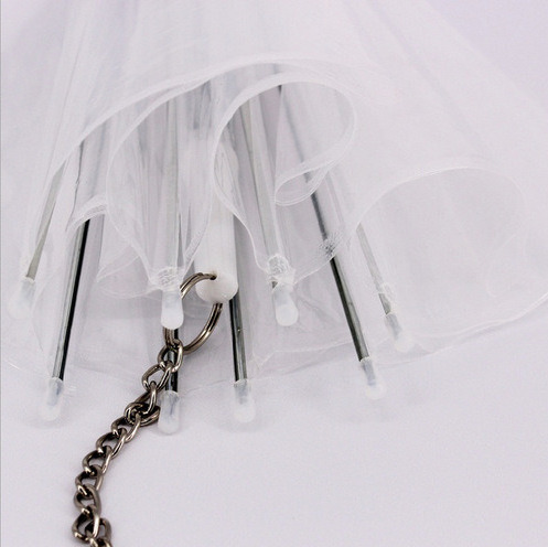 Transparent Outdoor Dog Doggy Raincoat Pet Puppy Umbrella with Chain Lead