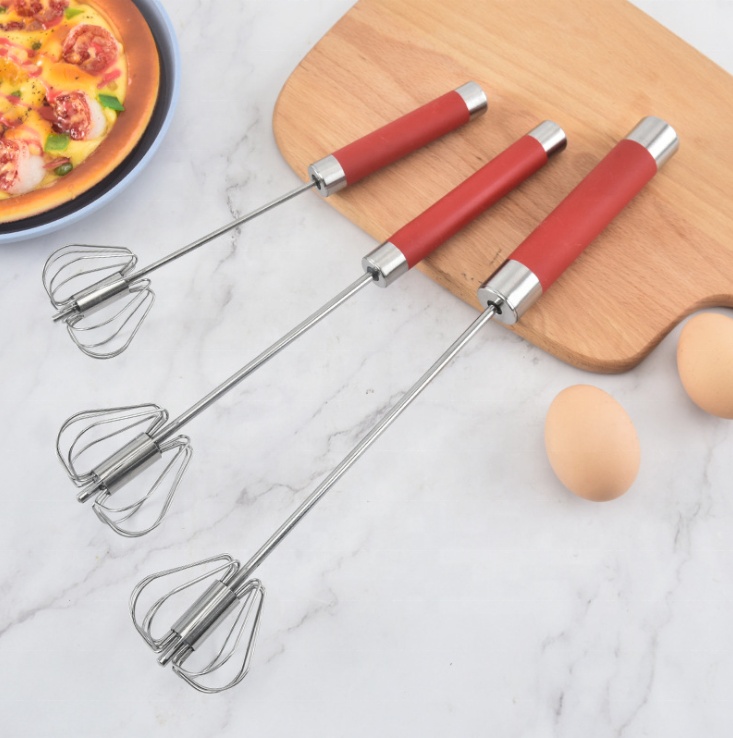 Semi-Automatic Kitchen gadget Manual Flour Tools Stainless Steel Rotation Cream Beater Whisk on Sale