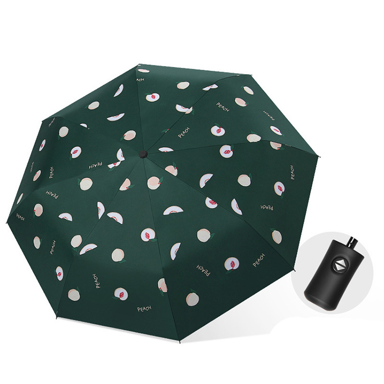 custom logo printed 3 foldable full body umbrella guangzhou straight umbrella