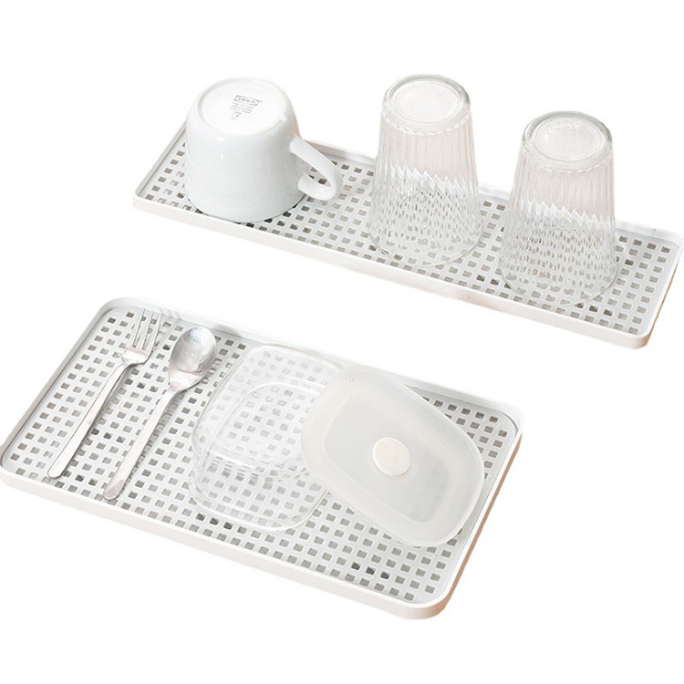 Kitchen Household Plastic Tray Japanese Kitchen Shelves Desktop Double-layer Tea Tray Cup Storage Drain Tray