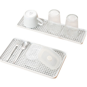 Kitchen Household Plastic Tray Japanese Kitchen Shelves Desktop Double-layer Tea Tray Cup Storage Drain Tray