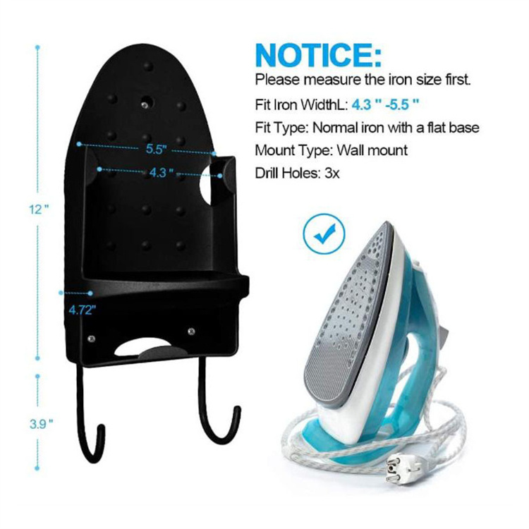 New 2 In 1 Household Laundry Room Bathroom Shelf Electric Iron Holder Rack Wall Mounted Ironing Board Hanger