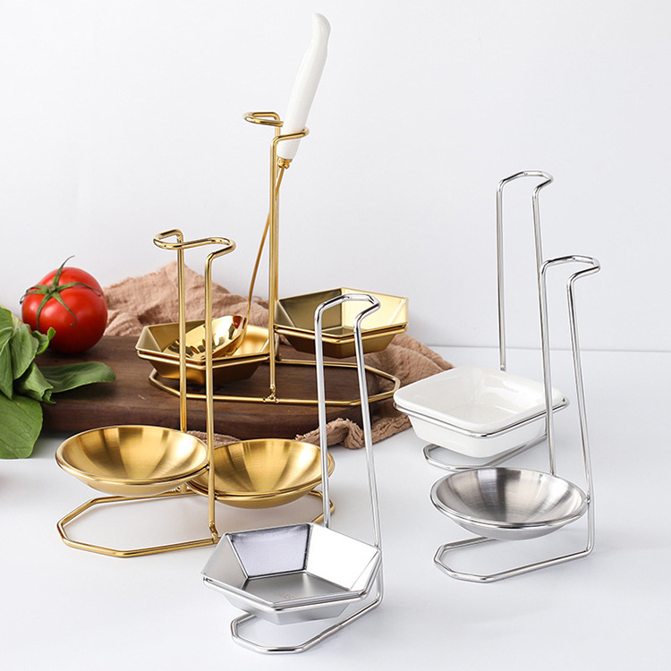 New Arrivals Party Pot Lid Holder For Pots And Spoon Rest With Bowls And Dishes Spoon Rest Holder Stainless Steel Rack