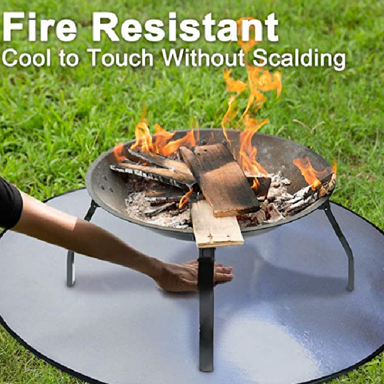 Hot Sale New Easily Cleaned BBQ Barbecue Mat Fireproof & High Temperature Fire Pit Floor Garden Lawn Mat