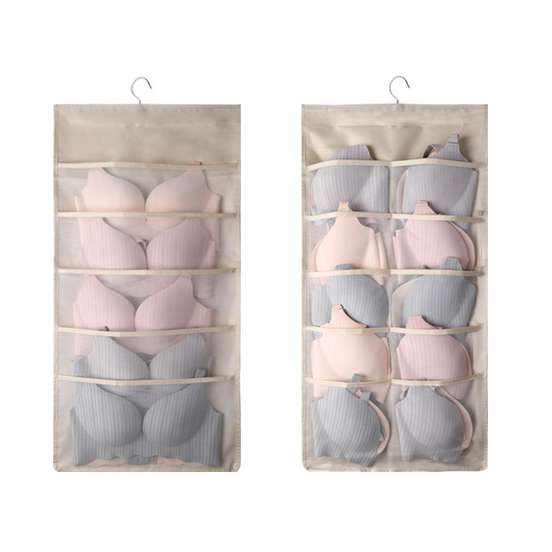 2022 New Product Mesh Hanging Clothes Storage Bag for Closet Underwear Organizer for Socks Bras double-sided storage bag