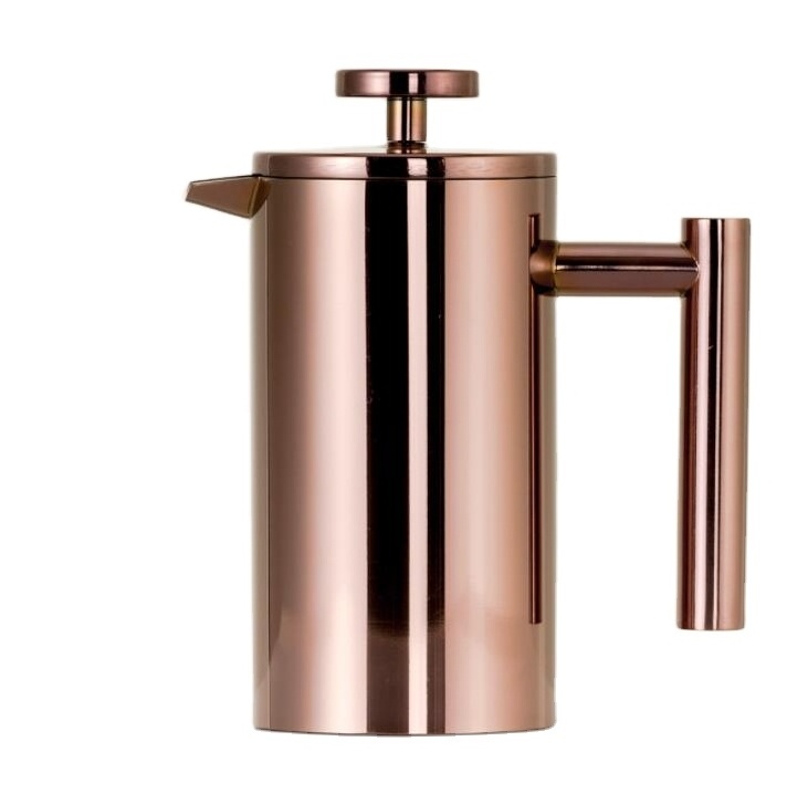 304 Stainless Steel Heat-Rose Gold French Press 34oz 1L Thermal Coffee Server Pot French Coffee Press