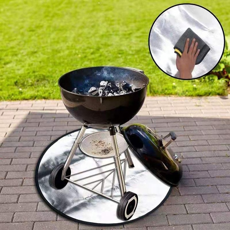 Hot Sale New Easily Cleaned BBQ Barbecue Mat Fireproof & High Temperature Fire Pit Floor Garden Lawn Mat