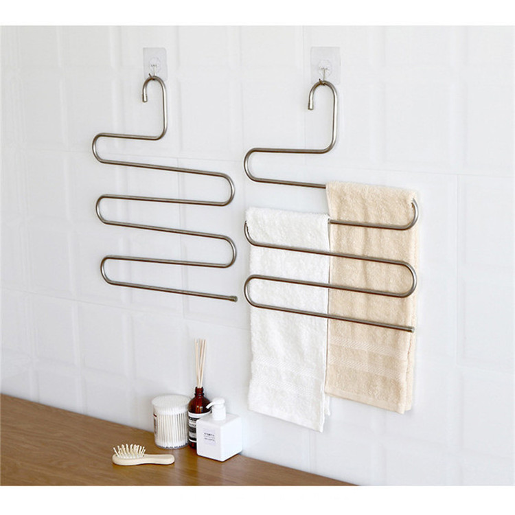 Amazon Top selling New Kitchen Bathroom Room Shelf Organizer Bars Bathroom Organizer Trousers Hanger Pants Clothes Closet