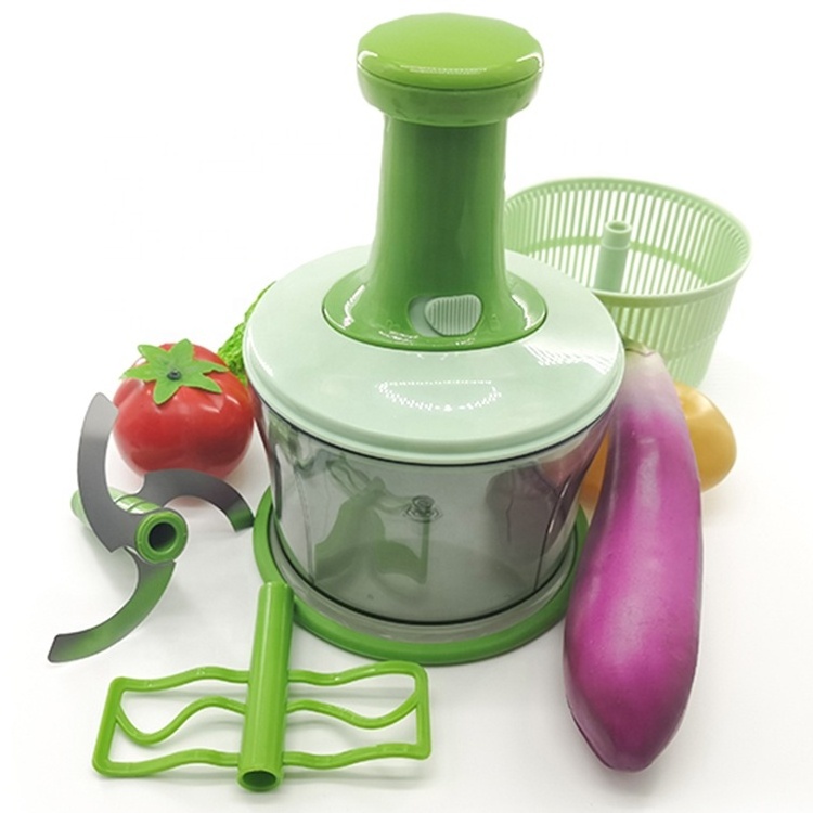 Manual Happy Onion Blender Hand Speedy Veggie Garlic Meat Vegetable Slicer 3 In 1 Mini Food Press Chopper