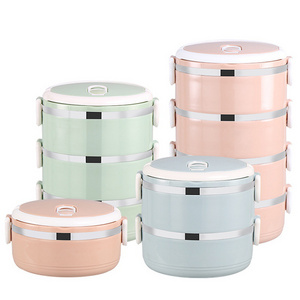 Kitchen Portable Thickened Food Container Students Office With Layers Thermos Bento Box Stainless Steel Insulated Lunch Box