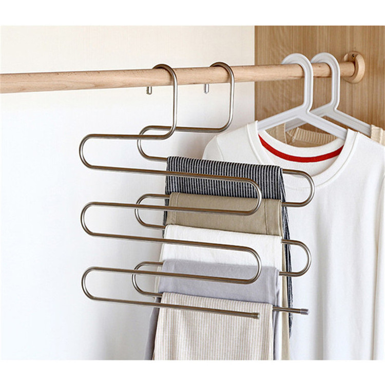 Amazon Top selling New Kitchen Bathroom Room Shelf Organizer Bars Bathroom Organizer Trousers Hanger Pants Clothes Closet