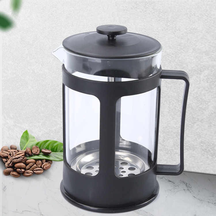 Hot Amazon New Arrival Home Office Tea Filtering Pot Glass 350/600/800ml Milk Foam Coffee Maker French Press