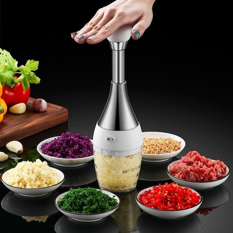 Online Top Seller Product 304 stainless steel Household Bowling Shape Onion Vegetable Garlic Press Mincer