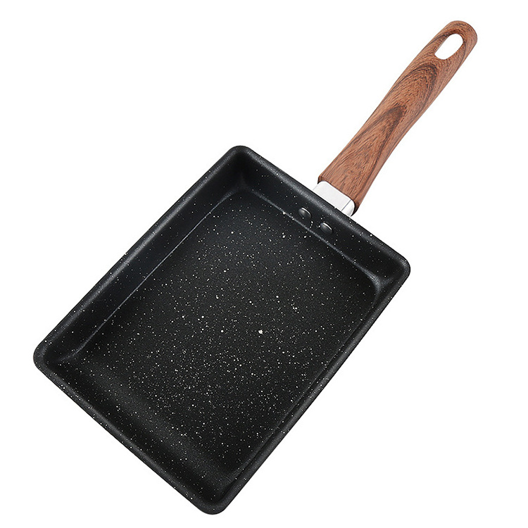 Hot Amazon Japanese Style Small Frying Non-stick Maifan Stone Non-stick Pan Square Omelette Pan