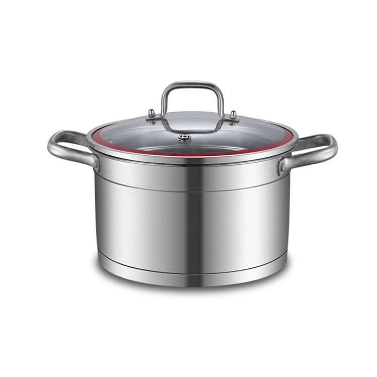 304 Food Grade Stainless Steel Steamer Soup Pot Single/Double Household Right Angle Pot Gift Pot Large Capacity