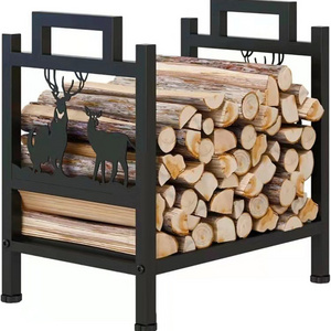 Factory Simple Match Rack Indoor And Outdoor Fire Storage Wood Rack Mobile Heavy Firewood Firewood Storage Rack