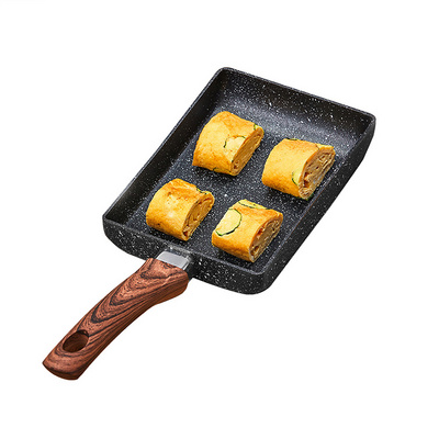 Hot Amazon Japanese Style Small Frying Non-stick Maifan Stone Non-stick Pan Square Omelette Pan