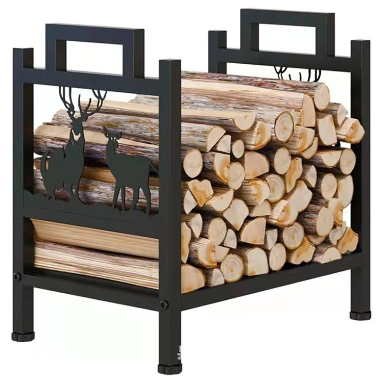 Factory Simple Match Rack Indoor And Outdoor Fire Storage Wood Rack Mobile Heavy Firewood Firewood Storage Rack