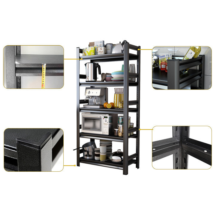 Steel shelves racking storage in white black All metal 5 layer racks shelving 3 4 5 tiers book storage boltless display rack