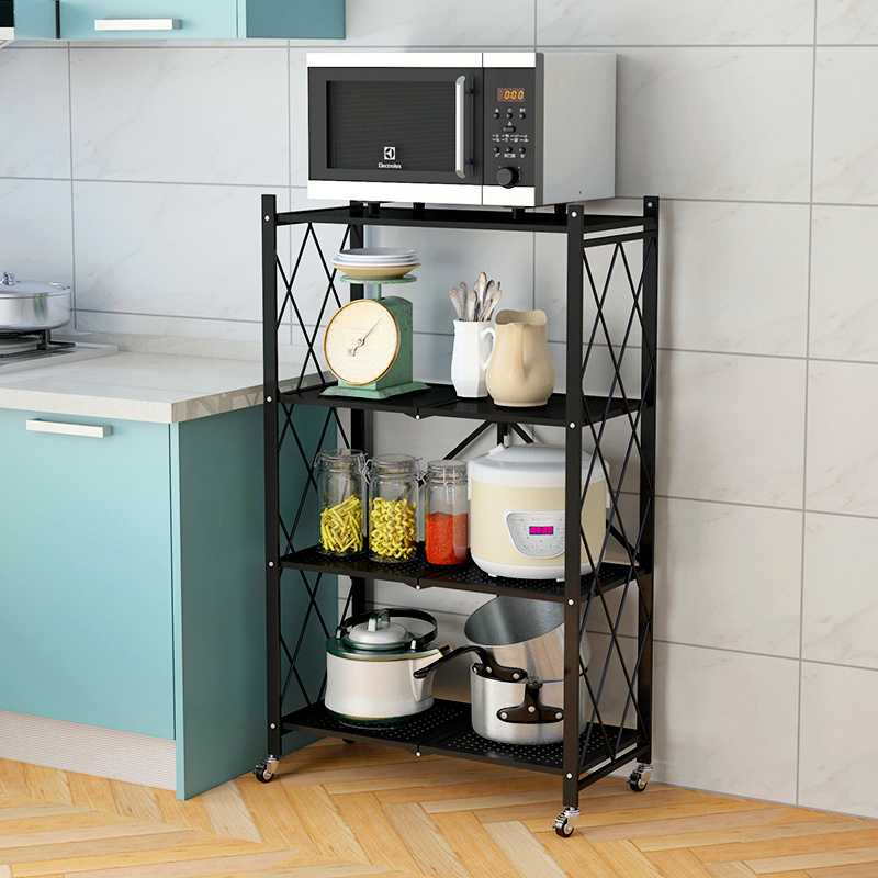 New design foldable metal rack kitchen storage shelf steel cube storage shelf