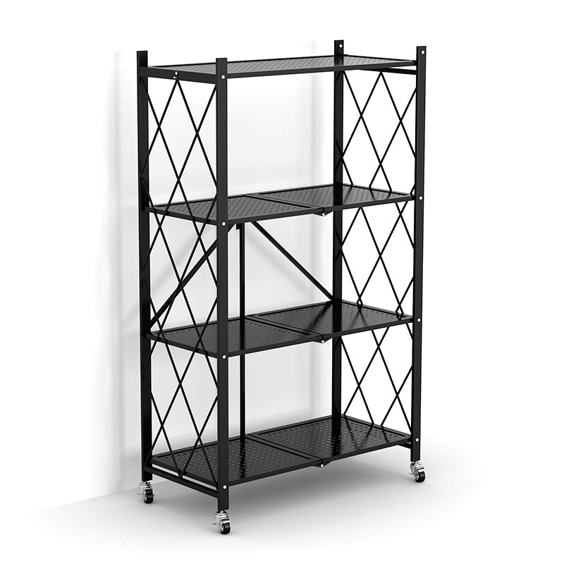 New design foldable metal rack kitchen storage shelf steel cube storage shelf