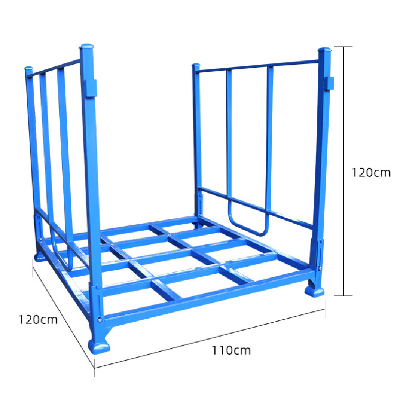 Truck Tire Detachable Foldable Stacking Rack Tire Storage Shelving With Steel Sheet Base and Tie Bar