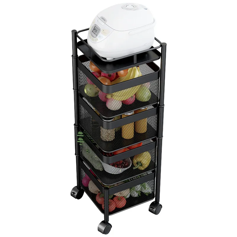 Morgie Multi-Layer Rotatable Fruit Vegetable Shelf 3 Tier 4 Tier 5 Tier Round Kitchen Rotating Storage Rack