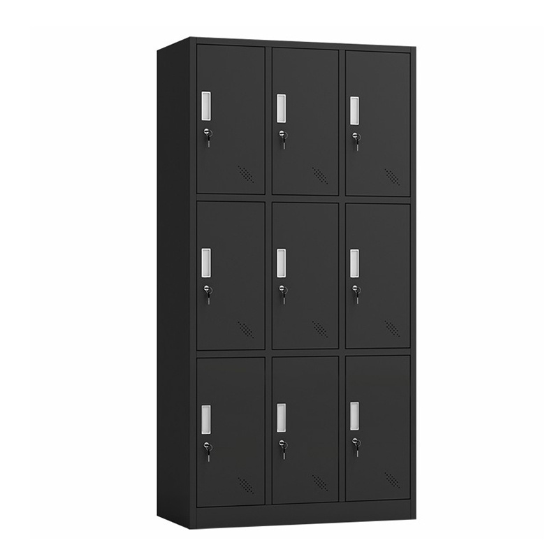 Space saving 9 doors bedroom furniture wardrobe storage metal wardrobe