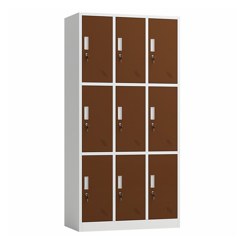 Space saving 9 doors bedroom furniture wardrobe storage metal wardrobe