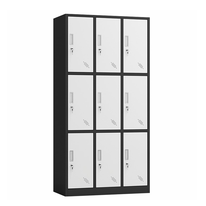 Space saving 9 doors bedroom furniture wardrobe storage metal wardrobe