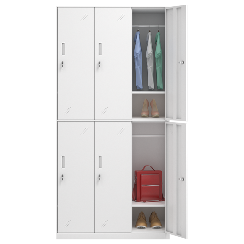 double tier 6 doors steel school gym employee wardrobe metal clothes storage locker for changing room