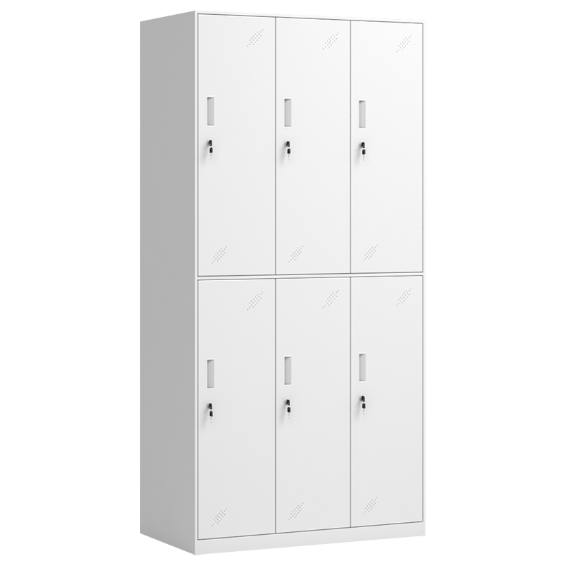 double tier 6 doors steel school gym employee wardrobe metal clothes storage locker for changing room