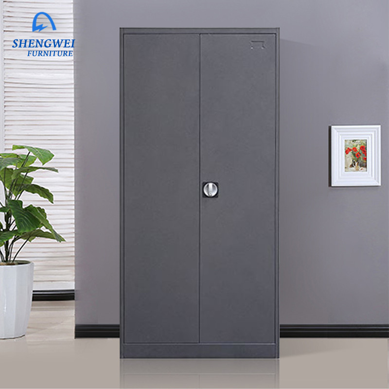 China supplier bedroom office cheap metal clothes double door storage wardrobe locker with safe box