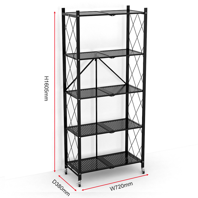 Household 5 layers folding unfolding convenient wire shelves storage shelves rack shelf