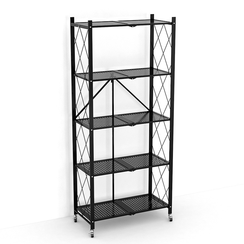 Household 5 layers folding unfolding convenient wire shelves storage shelves rack shelf