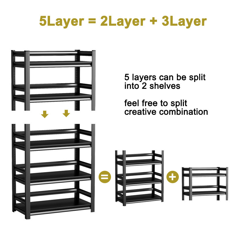 Steel shelves racking storage in white black All metal 5 layer racks shelving 3 4 5 tiers book storage boltless display rack