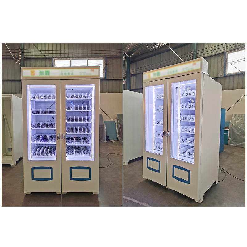 Customized Drink Snack Vending Combo Touch Screen Ads Vending Machine