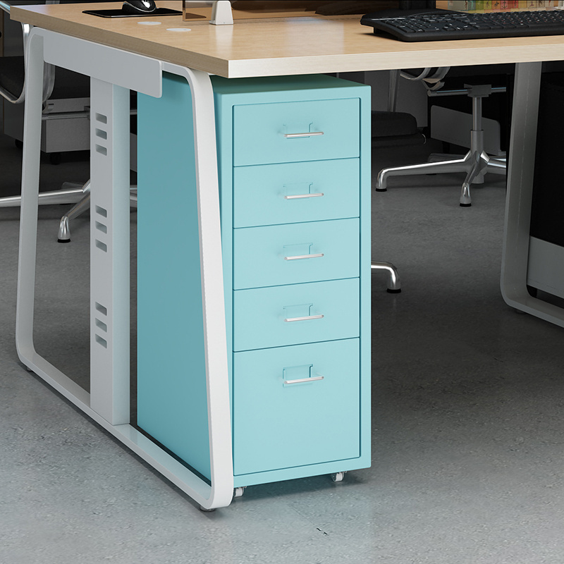 Office under desk moveable cabinet drawer storage cabinet with 5 drawers and wheels