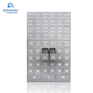 Henan Shengwei hospital use steel medicine pharmacy 57 drawers cabinet in hotsale