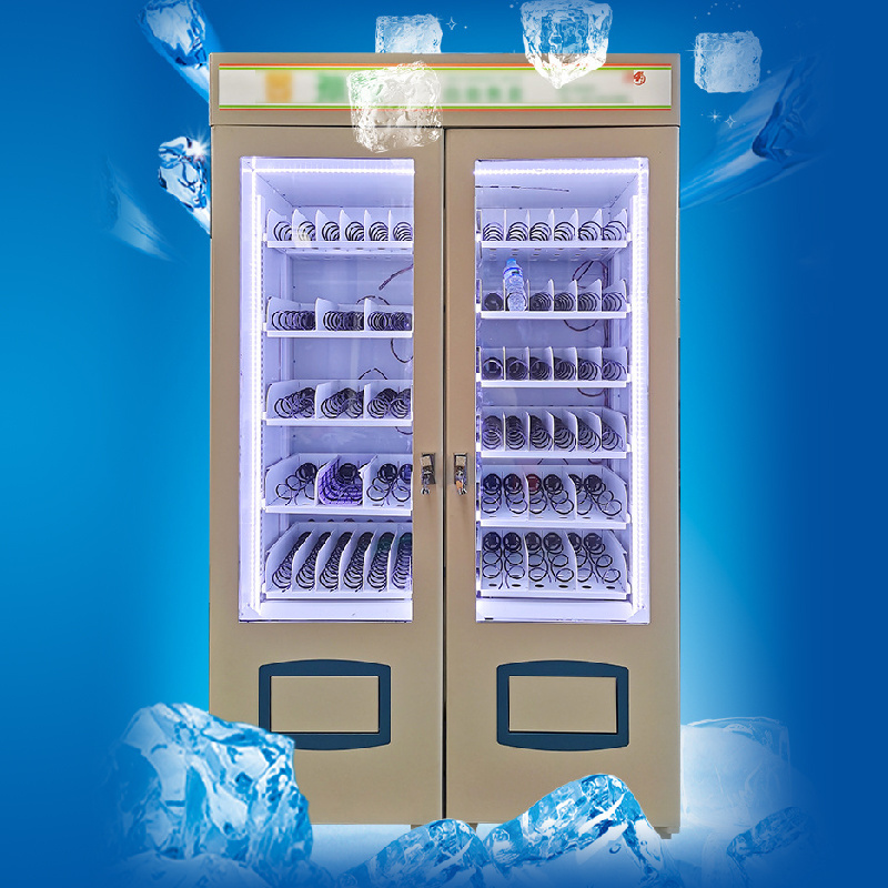 Customized Drink Snack Vending Combo Touch Screen Ads Vending Machine