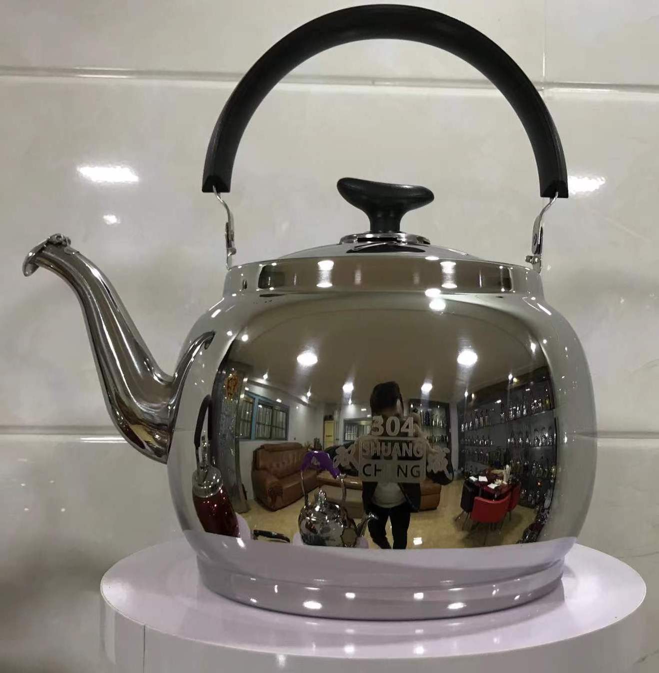 Factory Wholesale Wood Tea Teapot Camping Whistling Kettle Stainless Steel